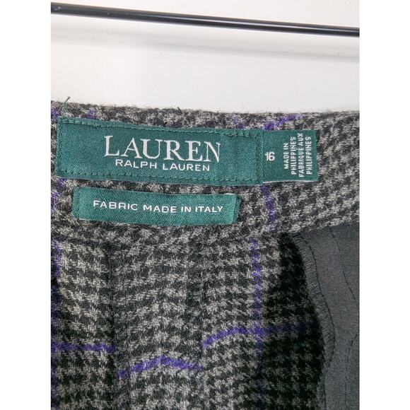 Lauren Ralph Lauren Wool Blend Window Pane Pattern High Rise Pant - Picture 7 of 8